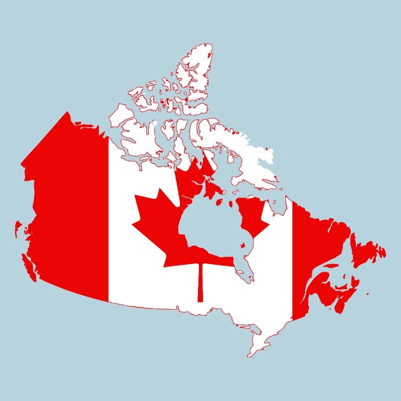 Canada Map Flag Silhouette