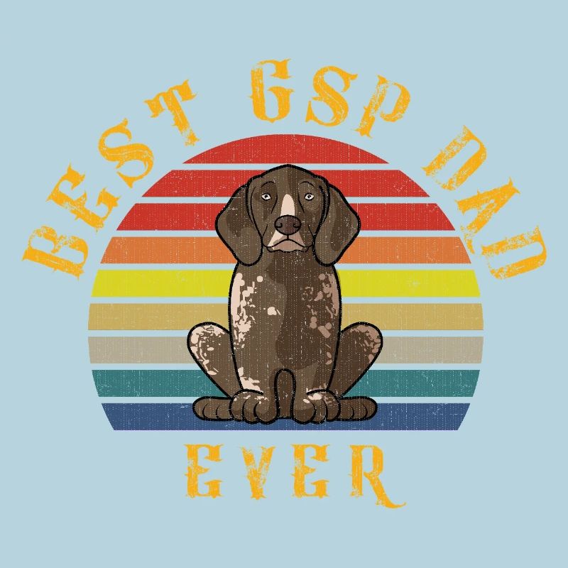 Best GSP Dad Ever German Shorthaired Pointer Retro