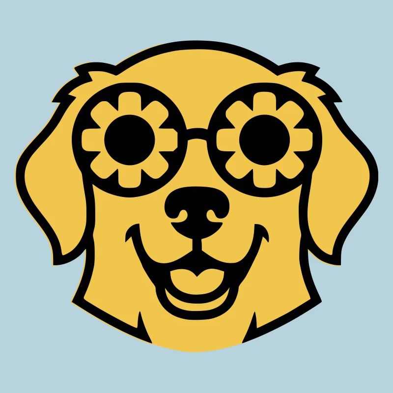 Labrador Flower Glasses Peace Comic