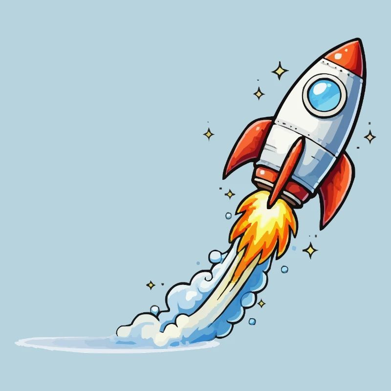 Conception de dessins animés Rocket Launch