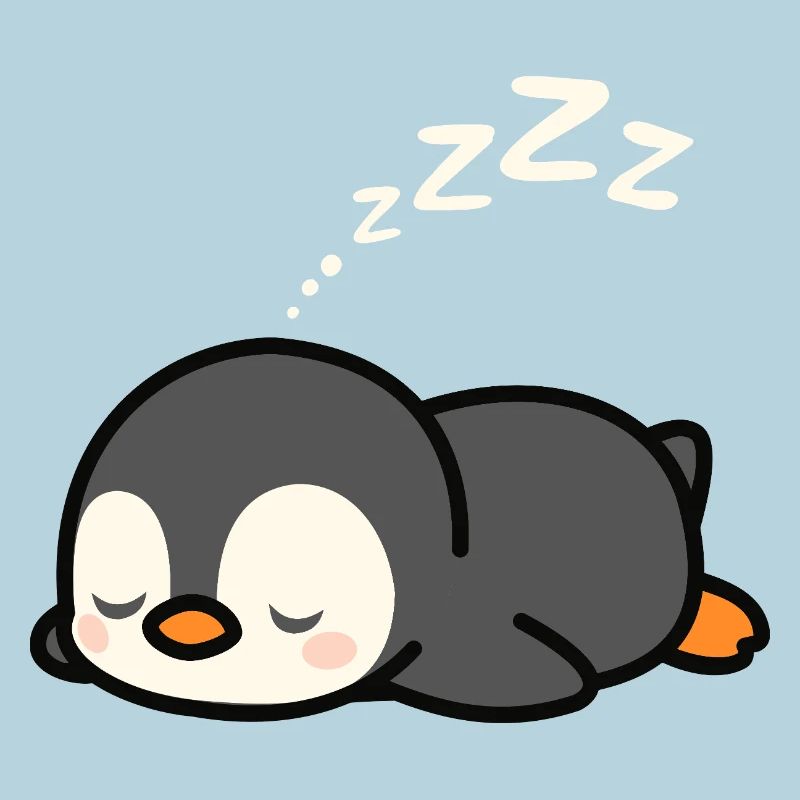 Mignonne sieste de pingouin