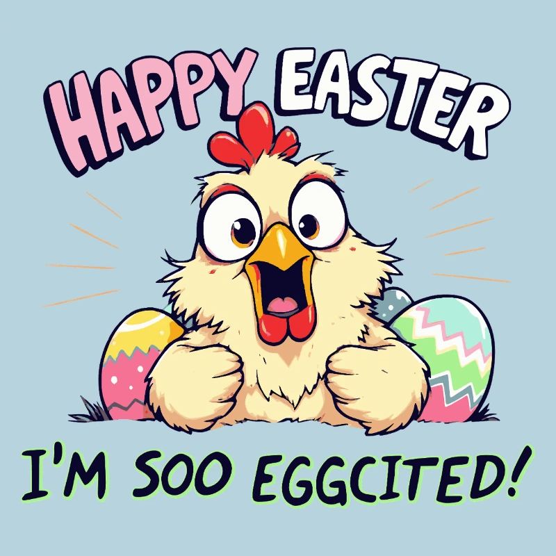 frohe Ostern happy easter i am eggcited