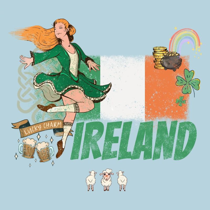 Un design irlandais avec drapeau souvenir de la Saint-Patrick