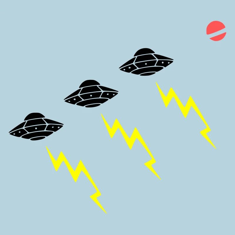 UFO Invasion Lightning Attack Alien Vector