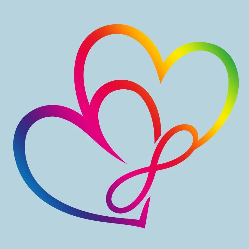 Zwei Herzen Regenbogen Infinity Love CSD LGBT