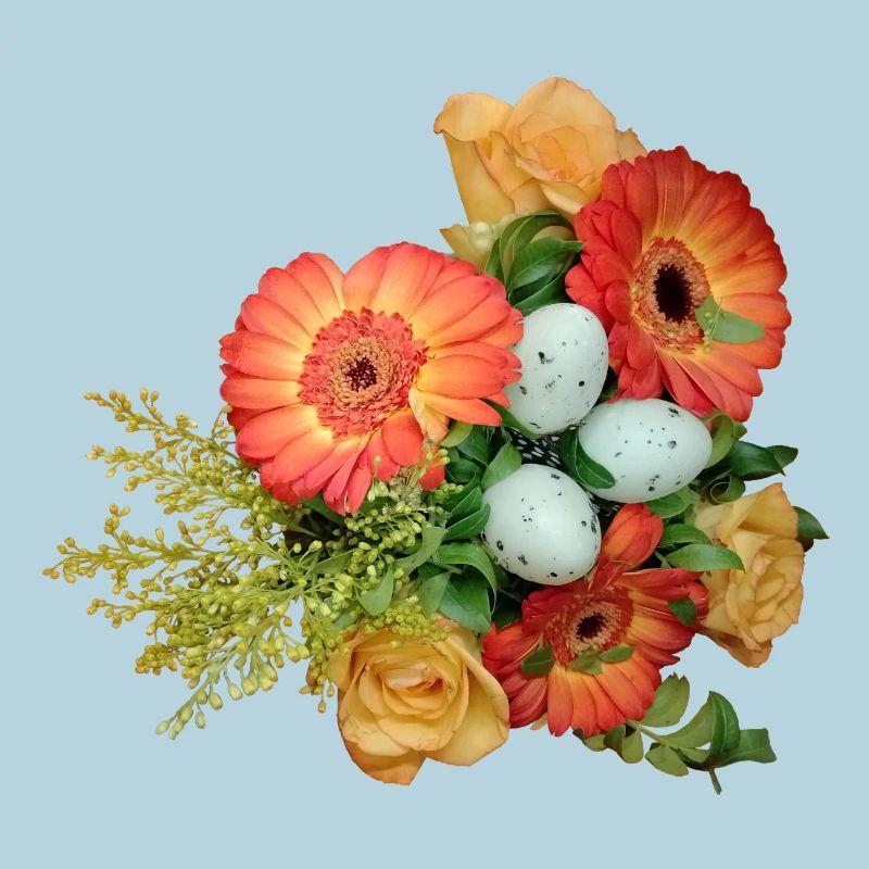 Bouquet with Easter Eggs Pattern