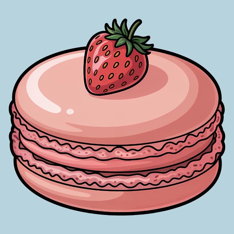 Erdbeer-Macaron-Dessert