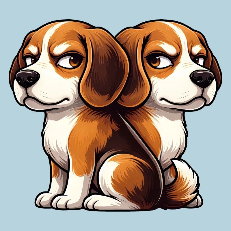 Amis de dessins animés Beagle mignons
