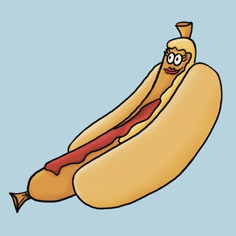 entspannte Bockwurst im Brötchen