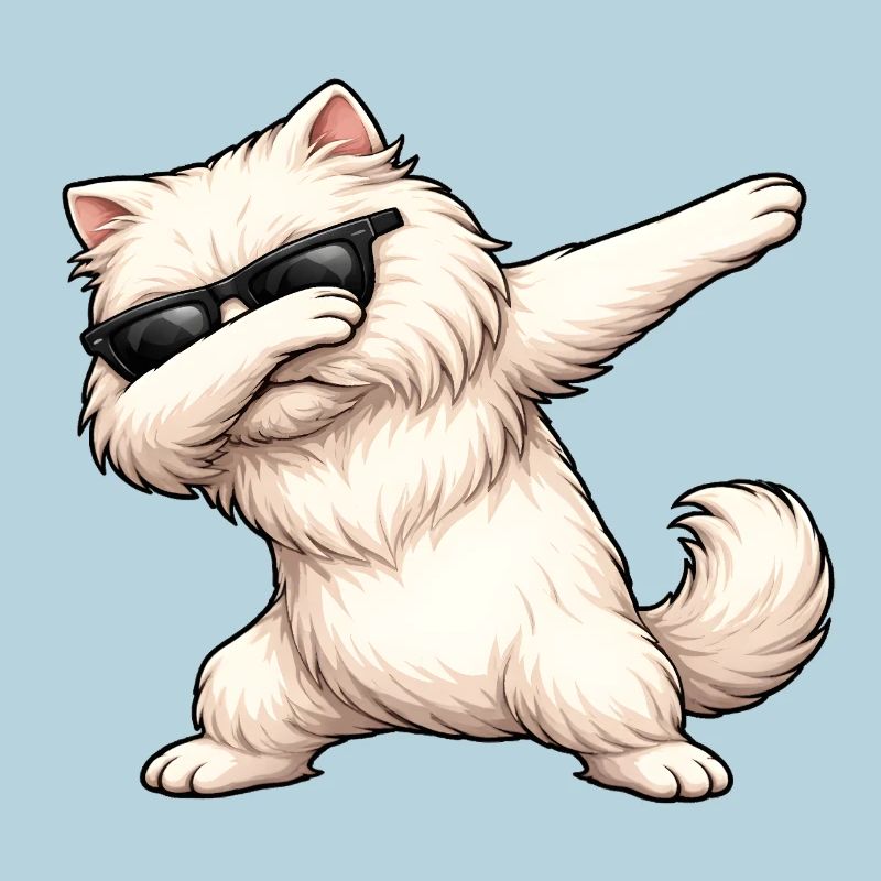 Dabbing Persian Cat