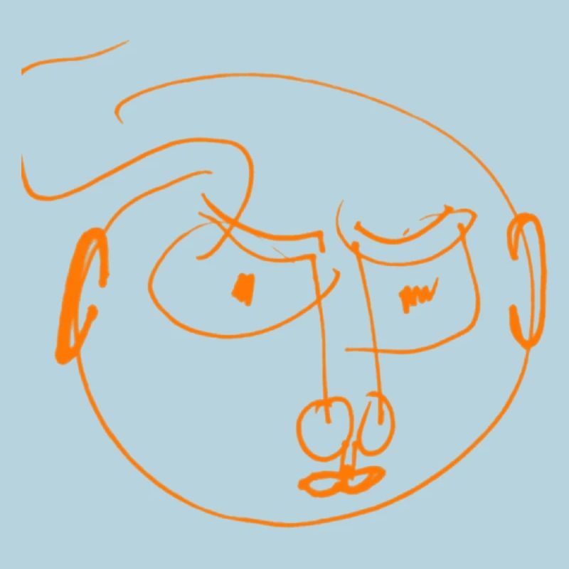 Orange dash face abstract and angry