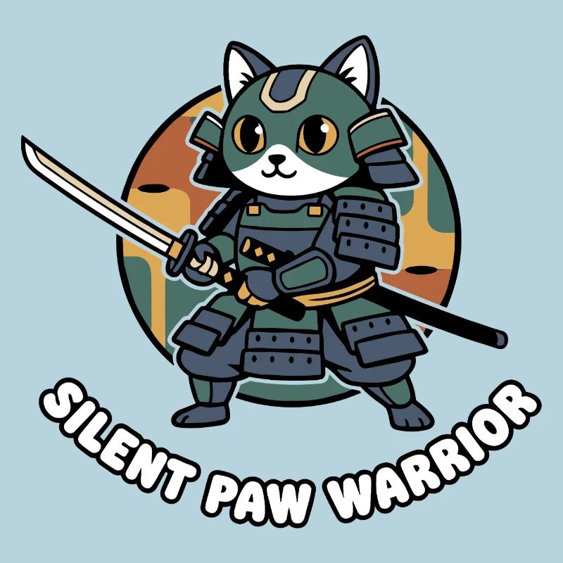 Silent Paws Samouraï Guerrier Chat