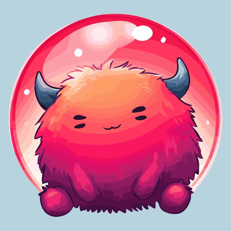 Fluffy Monster Face Gradient