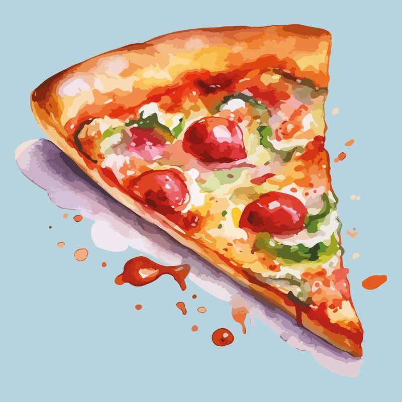 Tranche d’aquarelle pizza