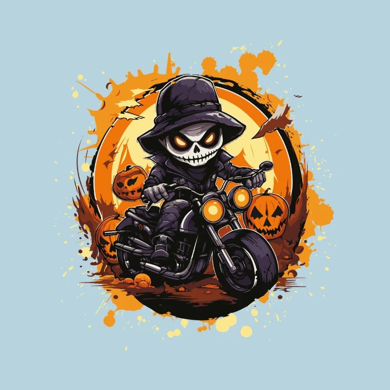 Skeleton Motorcycle Halloween
