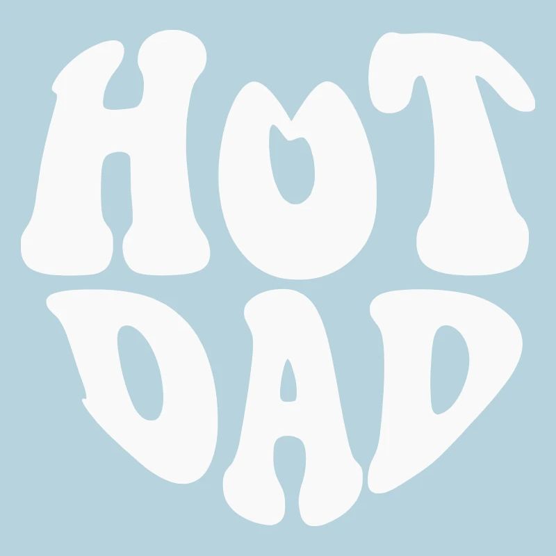 Hot Dad Heart Logo - Customizable color