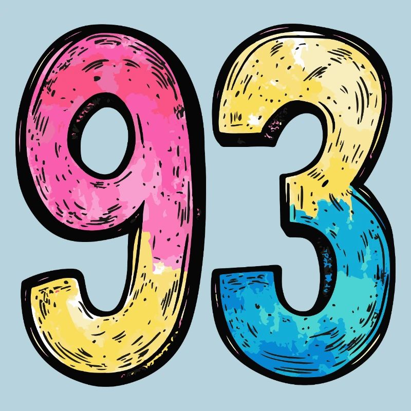 93 Zahl Bunt