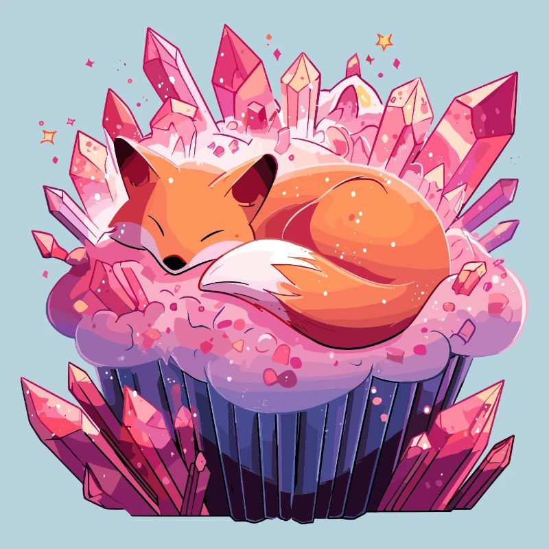 Little Fox on Crystal Cupcake