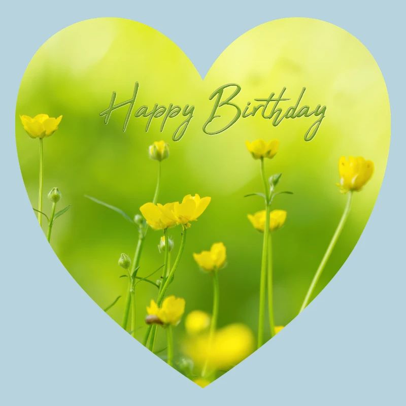 Cœur de fleur jaune pour l’anniversaire
