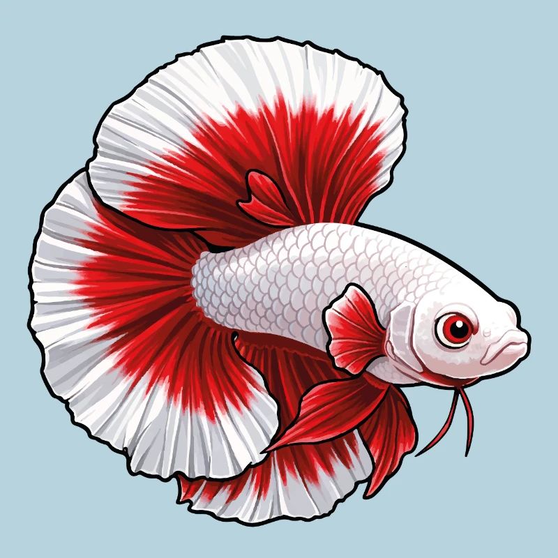 Betta blanc rouge