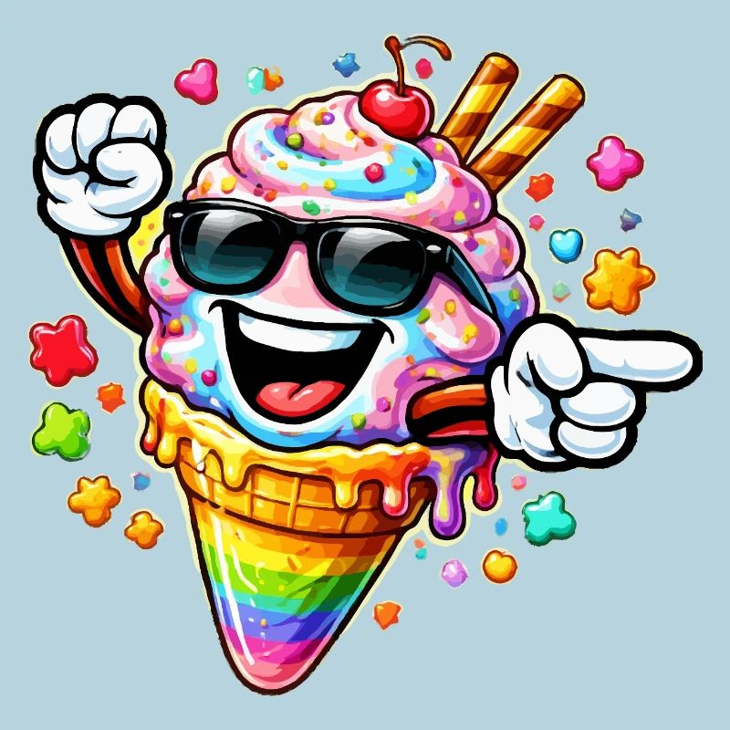 Eis mit Sonnenbrille