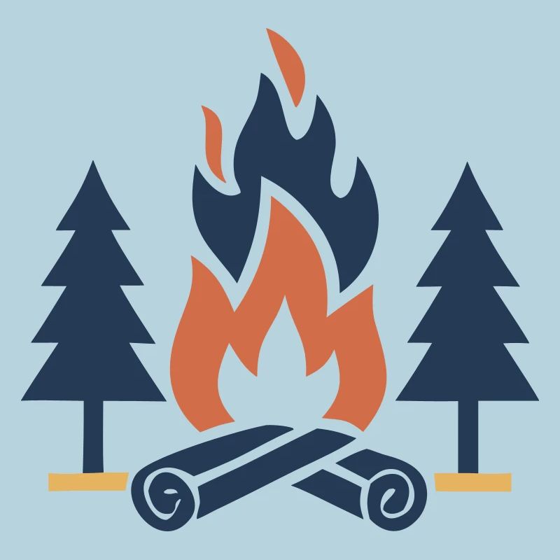 Forêt de sapins de feu de camp