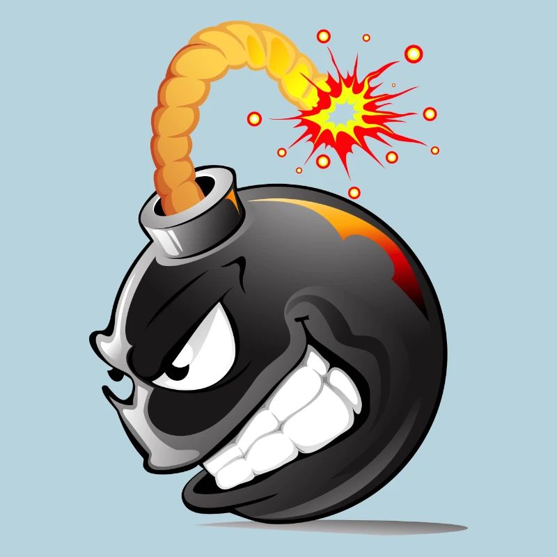 Bombe, bombe, bombe avec la face explosée bombe #
