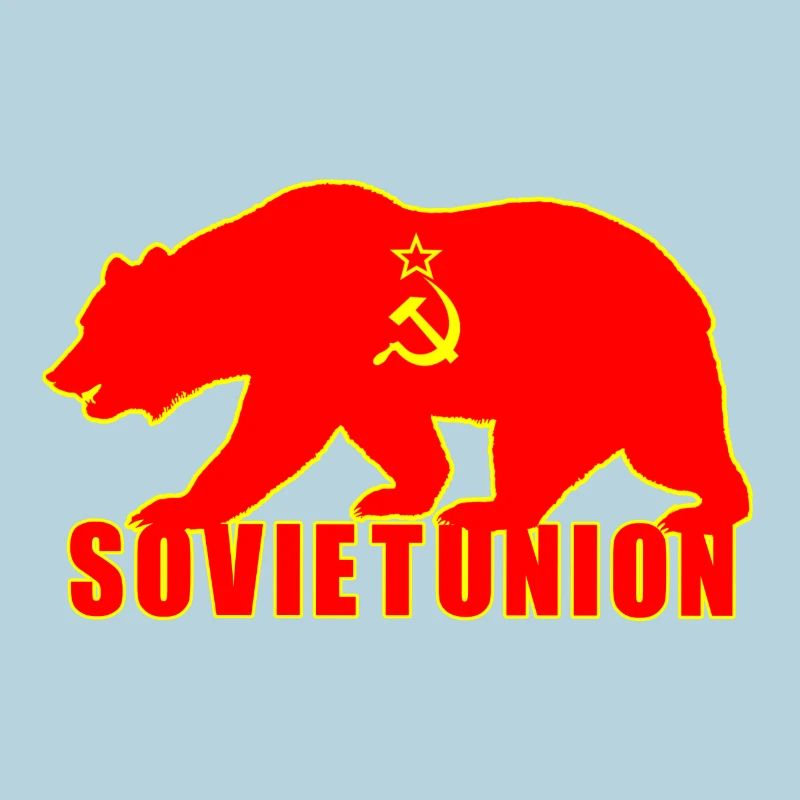 Soviet Union bear with flag