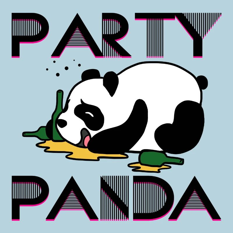 Party panda partying preheating drinking drunk