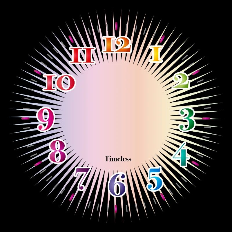 Dial with colorful numerals without clock hands