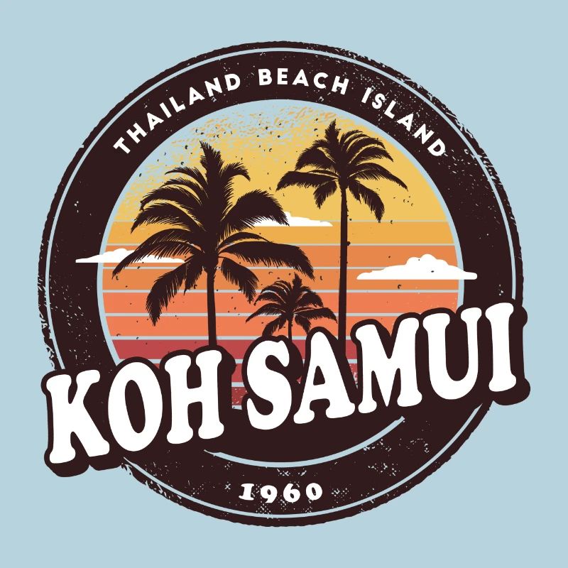 Conception de Koh Samui avec palmiers et soleil / cadeau
