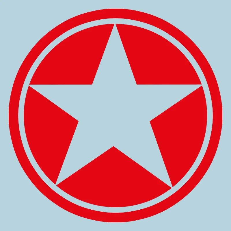 Star in Red Five-Pointed Circle Pentagram