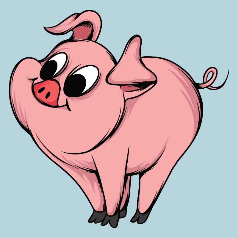Conception de dessin animé de cochon ludique