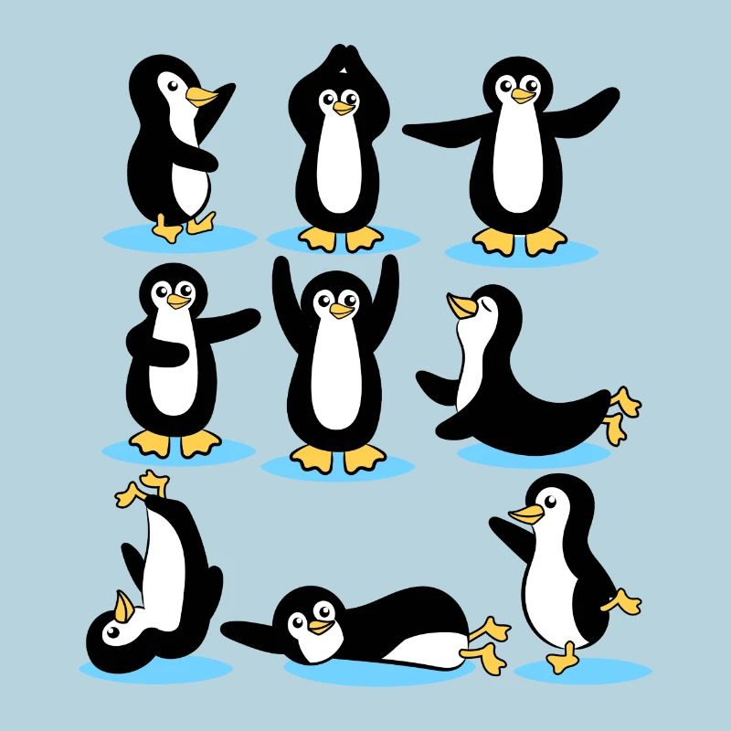 Cool Eislaufen Pinguin Arktis Eis Tier Vogel