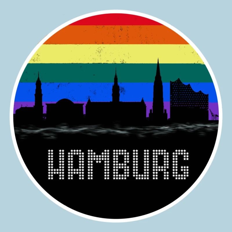 Hamburg Skyline Regenbogen