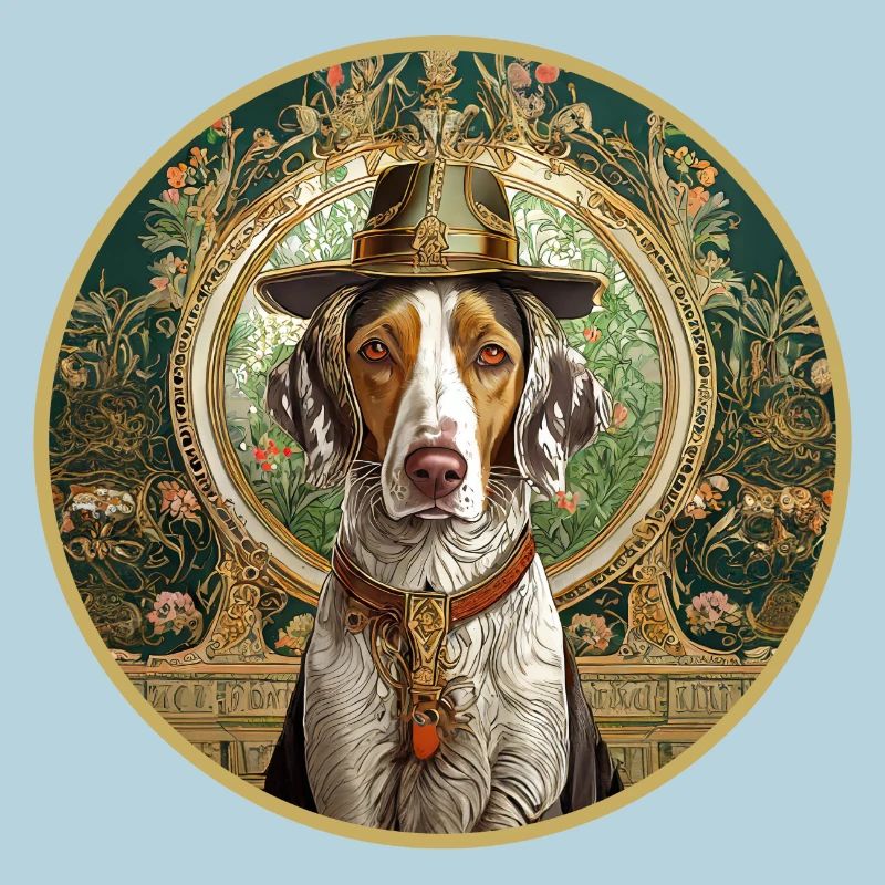 Jagdhund mit Hut
