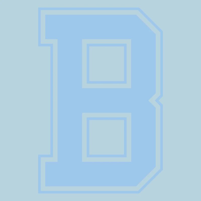 Monogramm Hellblau Varsity College Initiale B