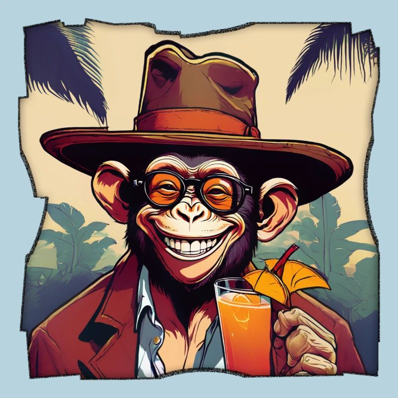 Monkey with cocktail!