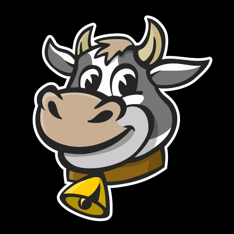 Illustration joyeuse d’une tête de vache.