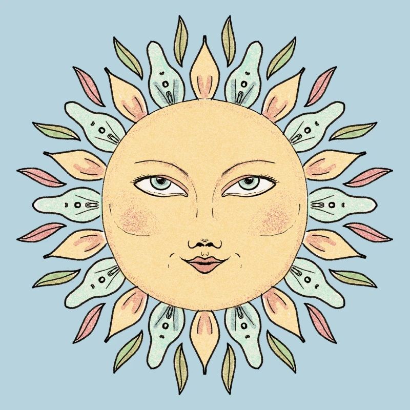 Sonnengesicht Mandala Stil