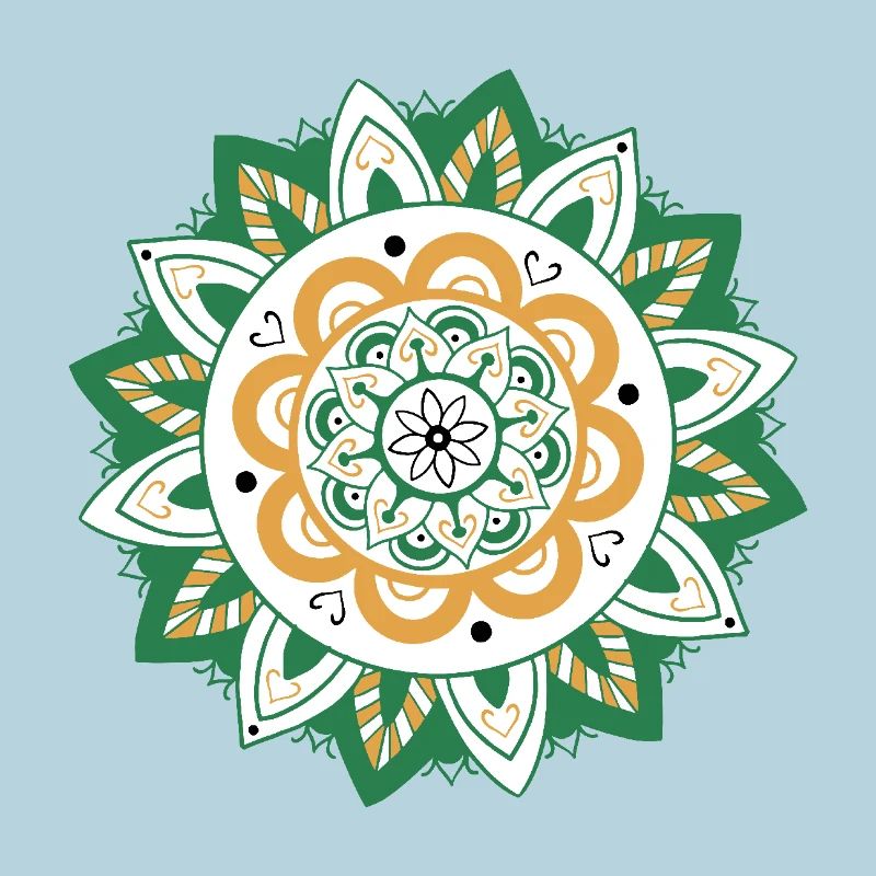 oriental pattern morocco green orange