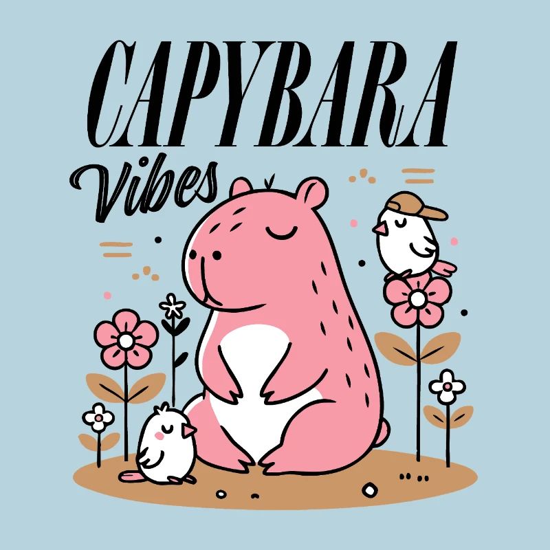 Entspanntes Capybara mit Freunden