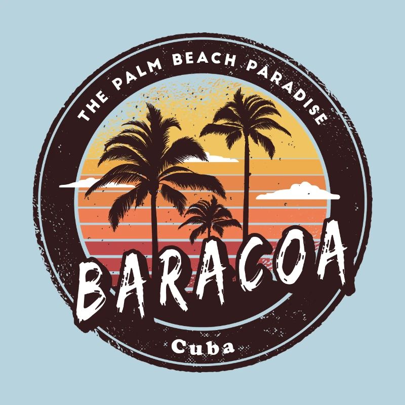 Palmiers de Baracoa et conception de plage