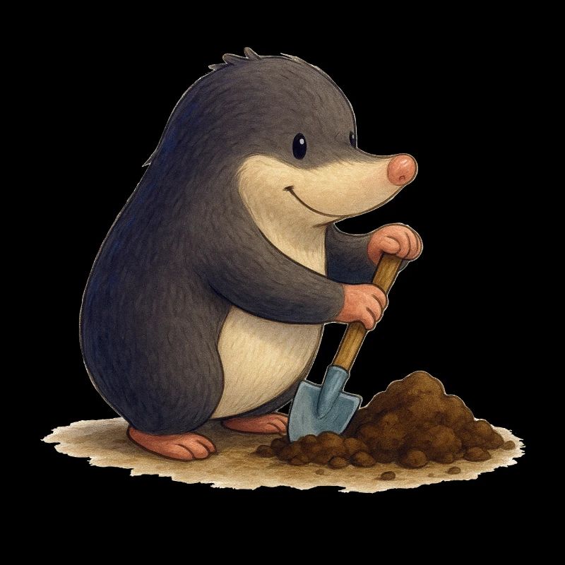 Industrious Mole with Shovel