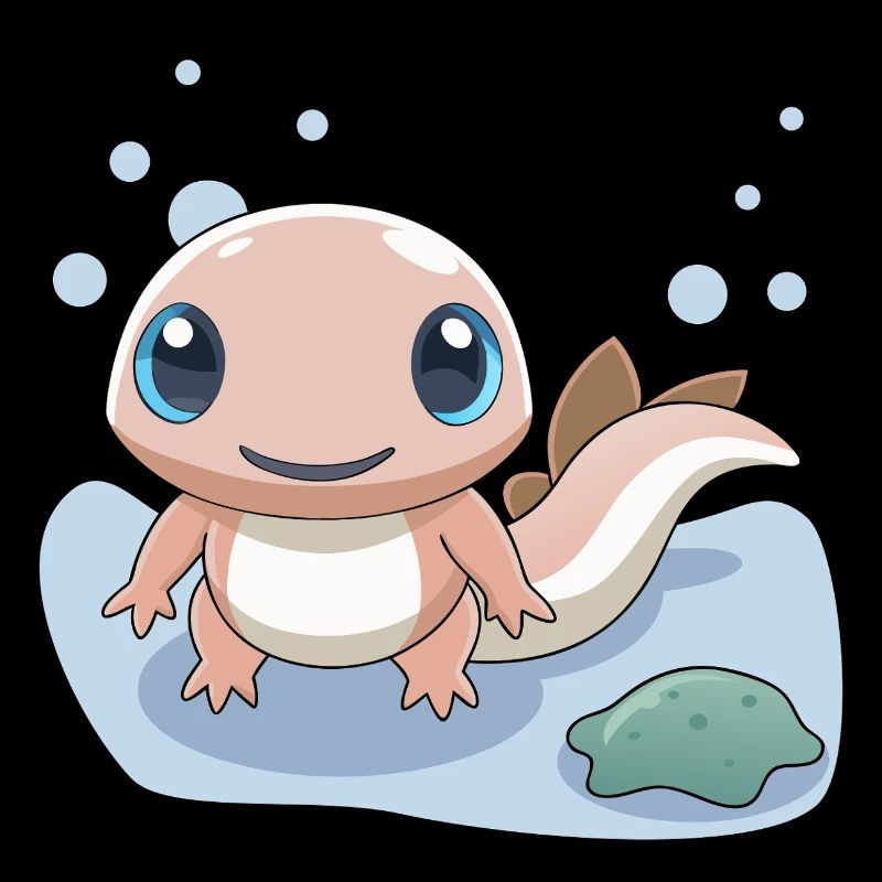 Kleiner rosa Salamander am Ufer