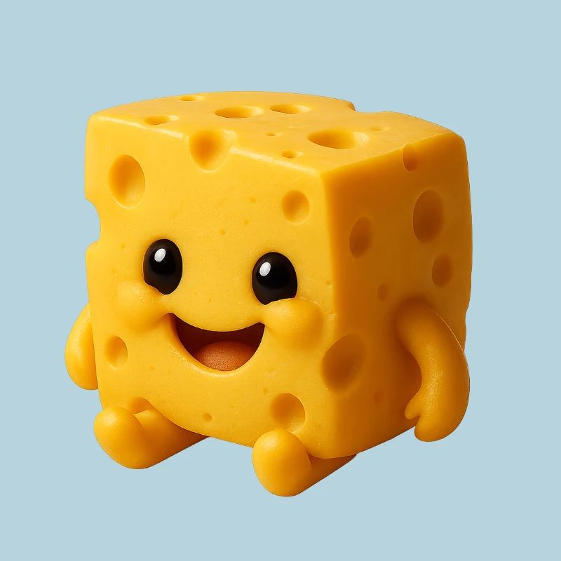 Käse-Charakter mit Freundlichem Gesicht