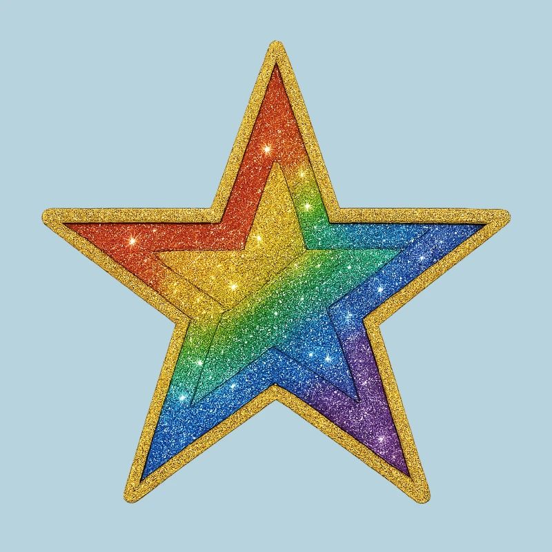 Regenbogen-Glitzer-Stern-Patch-Design