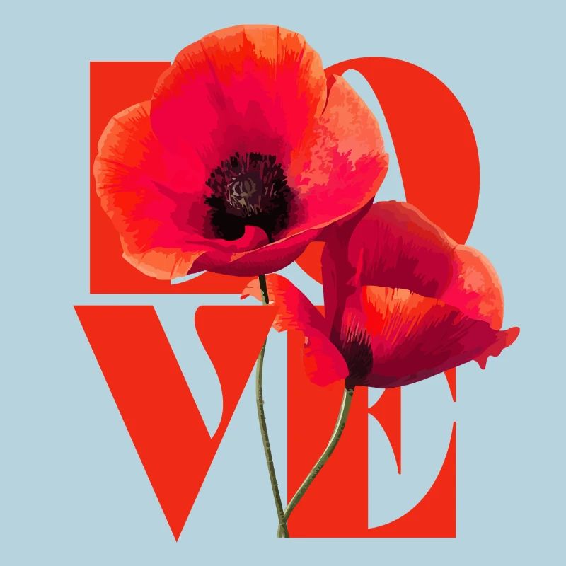 Lebendiges Mohnblumen-Kunstdesign