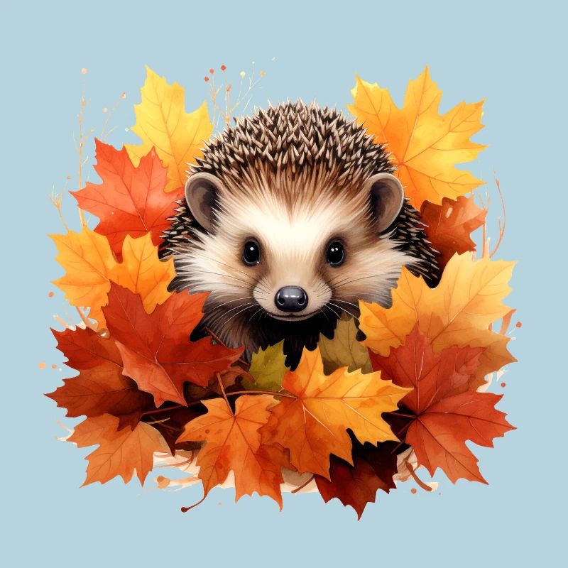 Hérisson d'automne dans les feuilles