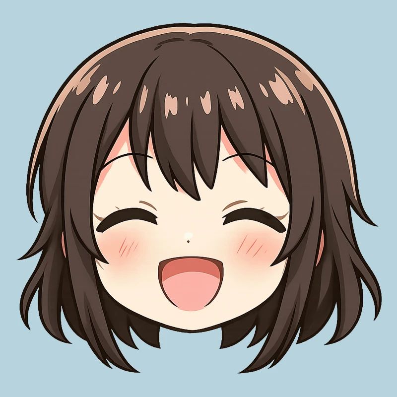 Chibi Visage Sourire Brune